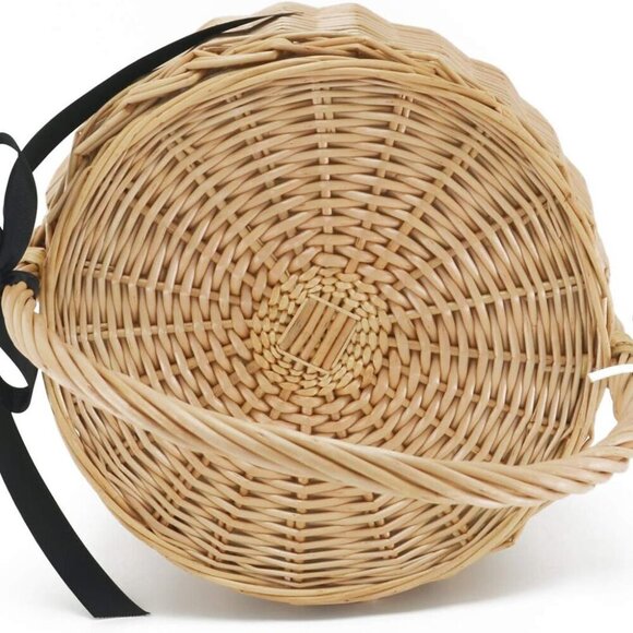 Womens Wicker Straw Rattan Bag Handmade Small Multi-Use Shoulder Beach Tote - Picture 5 of 7